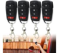 4 pièces Telecommande Universelle Portail 433 Mhz, Duplicateur Porte de Garage Telecommande à 4 Boutons, Portée 10m, Compatible avec Multiples Dispositifs