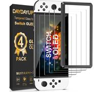 [4 Pieces] Tempered Glass Compatible with Nintendo Switch OLED Model 7 Inch Model 2021,with Free Installation Kit,Screen Protector-9H Glass-Scratch-Resistant-Bubble-Free