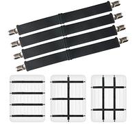 4 Pièces Tendeur Drap Housse,54-220CM Tendeurs De Drap RéGlables pour Drap De Lit,Attache Pour Fixer Les Draps,Couette à Pinces à Couette éLasticité,Pour Matelas,Planche à Repasser Ou Canapé