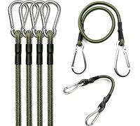 4 Pièces Tendeurs Elastique avec Mousqueton, 30/60cm Cordon Élastique Corde de Bagage Résistant à l'usure, Cordes Élastiques Robustes pour Camping Tente Voitur Moto
