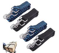 4 Pièces Tendeurs Élastiques Plat avec Crochets, Cordes Réglables Universelles en Caoutchouc de 1M, Tendeur Elastique, Sangles Élastiques Résistantes pour Meubles, Véhicules, Moto et Transport