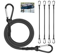 4 Pièces Tendeurs Velo Porte Bagage, 120 cm avec Crochets Corde de Fixation pour Camping, Sangles Extérieur Tendeur Elastique en Caoutchouc pour Fixation Bagages, Camping, Vélo, Bâche et Voile Ombrage