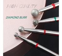 4 pièces Têtes de meulage en forme de boule de diamant pour la manucure, embouts de meulage professionnels de 3/32" pour le nettoyage des callosités, boule ronde pour l'élimination des callosités Diam