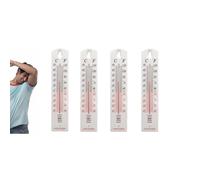 4 Pièces Thermomètre Mural, Thermometre Exterieur Jardin, Moniteur De Température Ambiante, Avec Des Relevés Précis Et Exacts, Pour Maison Entrepôts Bureau D'intérieur Et D'extérieur