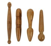 4 Pièces Tige D’acupuncture Massage Manuel, en Bois de Camphrier | Usage Visage et Corps, Bords Arrondis, Surface Lisse sans Bavures, Pratique Extérieure et Soin Personnel