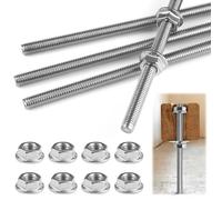 4 Pièces Tiges Filetées Entièrement, 200 mm Tige Filetée M6, Tiges Filetées en Acier Inoxydable, Tige filetée avec 8 écrous Hexagonaux, pour le Montage de Meubles et Fabrication Industrielle