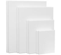 4 pièces Toiles de peinture, pack multiple de 4, 6 x 8, 8 x 10, 10 x 12, 12 x 16 pouces - 1 de chaque, canevas tendue, apprêtée au gesso de 8 oz, fournitures d'art pour acrylique et peinture à l'huile