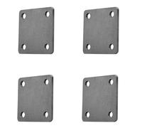 4 pièces Tôle d'Acier,125 x 125 x 6 mm Plaques d'Acier avec Trous Acier Laminé à Chaud de Haute Qualité Idéal pour Supports de Poutres, Réparations, Bases et Projets de Bricolage,4 Trous