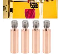 4 Pièces Tout Métal Bimétallique Heatbreak, Imprimante 3D Tout Métal Heatbreak Lisse Heatbreak Tout en Alliage Métallique et Buse de Gorge Bimétallique en Cuivre (pour CR10)