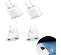 4 Pieces Travel Adapter White Reusable US Plug Adapter Plug USA to France Adapter Plug Canada Plug Adapter Japan Plug Mexico Adapter