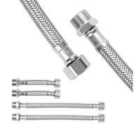 4 Pièces Tuyau De Raccordement Flexible Robinet, Tuyaux Flexibles 3/8" En Acier Inoxydable, Tuyau Flexible pour Robinet, Flexible Robinet de accordement pour Salle De Bain, 20 Cm+10 Cm