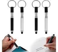 4 Pieces Universal Capacitive Styluses, 3 in 1 Smart Touch Screen Stylus with Key Ring, Ball-Shaped Capacitive Stylus Pen, Touch Pen for iPad Samsung Tablet Smartphone