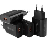 4 Pieces Usb Male Charger, 18w Quick Charge 3.0 Fast Charger For Samsung S23 S22 S21 S20 S10 S6 S7 S8 S9 / Edge/Plus/Active, A03 A13 A51 A53, Note 5/8, Note 9/10 And Other Smartphones/Devices