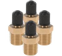 4 Pièces Valve de Gonflage en Laiton, Filetée | Remplacement Simple, Corps Robuste Capuchon Inclus, pour Récipients sous Pression, Systèmes et Montage de Gonflage