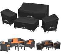4 Pièces Véranda Extérieure Ensemble De Housses,Housse De Meubles De Patio,De Meubles De Jardin De Patio Étanche Véranda Extérieur