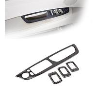 4 Pièces Véritable Autocollant en Fiber De Carbone pour X5 E70 X6 E71 2008-2013 Voiture Intérieur Lève-vitre Bouton Cadre Garniture Conduite À Gauche