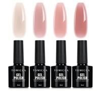4 pièces Vernis à ongles en gel rose nude de 8 ml, kit de vernis à ongles en gel UV/LED à effet long-lasting, convenant aux débutants pour une utilisation à domicile, aux salons de manucure profession
