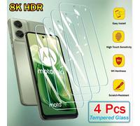 4 pièces Verre trempé 2,5D compatible avec Edge Moto G Stylus Power Play 2025 2024 2023 G100 Pro G86 G56 G35 G45 G75 G55 G64 G06 G05 G15 G24 G84 G54 G23 G32 G52 G82 G34 G13 G14 G53 G22 G51 G60 G51 G40