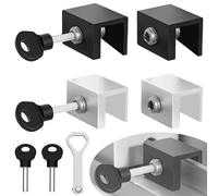 4 Pièces Verrou Baie Coulissante WISIRENT, 10mm Verrou Porte Coulissante Verrou pour Porte Coulissante, Serrures de Fenêtre pour Fenêtre Bloque Porte Coulissante avec Clé pour Fenêtre