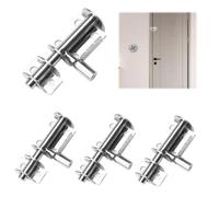 4 Pièces Verrou de Porte, 65mm Targette en acier inoxydable, Boulons de Verrouillage, Loquets de Porte de Sécurité, Loquet Porte Coulissante, pour Salle de Bain, Toilettes, Portail de Jardin, Remises