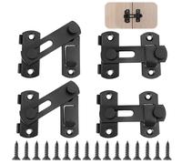 4 Pièces Verrou de Porte Coulissante Loquet Porte Coulissante Fermeture Porte Coulissante en Acier Inoxydable avec Vis, Verrou de Sécurité pour Porte Fenêtre Armoire à Vin Jardin Noir