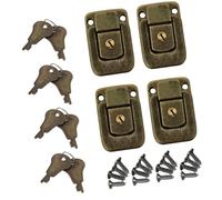 4 Pièces Vintages Fer Valises Serrure Moraillon Accessoire Pour La Maison Pour Boîte À Bijoux Boîtes À Outils Et Caisse En Bois Avec Clé Et Vis Loquets En Fer Fermoirs