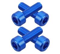 4 Pièces Vis de Vélo M5 X 15mm en Alliage D’aluminium Bleu