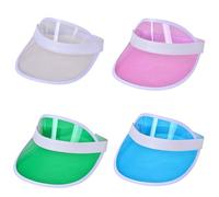 4 Pièces Visières Pare-Soleil Néon, 80s Bouchon de Protection Retro, Chapeau de Soleil d'été Unisexe en Plastique Visor Sports Retro Sun Hat pour Le Golf (4)