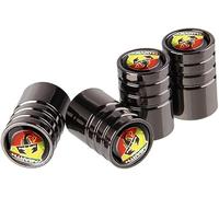4 Pièces Voiture Aluminium Capuchon de Valve avec Joint Caoutchouc, pour Abarth Logo 595 500 695 Fiat 500 131 Abarth 124 Spider Punto 1000 204A 207A Bouchons Pneu Décoration Accessoires
