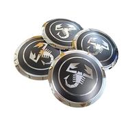 4 Pièces Voiture Cache-moyeux pour Abarth 500 595 695 135mm Cache de Roue Badge PoussièRe Centrale Jantes Antirouille Accessoires