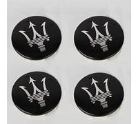 4 Pièces Voiture Cache moyeux pour Maserati Granturismo Levante Ghibli Gran GC Cabrio GT Quattroporte 60mm Capuchons Centre Roue Voitures Décoratifs Accessoires,A
