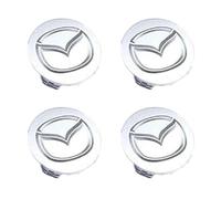 4 Pièces Voiture Cache Moyeux pour Mazda CX7 60mm,Capuchons Centre Roue Moyeu Enjoliveur Jantes Enjoliveurs Résistant Corrosion Accessoires,Silver