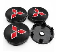4 Pièces Voiture Cache Moyeux pour Mitsubishi Lancer 9 Ex Evo ASX L200 Pajero Sport 60mm,Capuchon Central Voiture Couvre Cache Moyeu Décoration Remplacement Roue Moyeu Accessoires,B