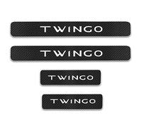 4 Pièces Voiture Fibre de Carbone Seuil Porte Plaques pour RENAULT TWINGO, Threshold Bar protection Autocollant Anti-Rayures Anti-Dirty Plinthes Pédale