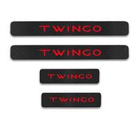 4 Pièces Voiture Fibre de Carbone Seuil Porte Plaques pour RENAULT TWINGO, Threshold Bar protection Autocollant Anti-Rayures Anti-Dirty Plinthes Pédale