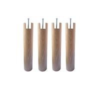 4 pieds cylindriques pour cadre à lattes naturel 30 cm
