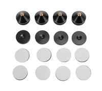 4 pieds d’isolation pour haut-parleurs en alliage d’aluminium, pointes d’absorption des vibrations pour haut-parleurs, pour lecteur CD/DVD et amplificateur, pieds de support antich (Noire)