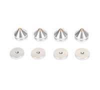 4 pieds d’isolation pour haut-parleurs, tapis d’isolation pour pointes d’amplificateur pour platine et caisson de basses, plaquettes d’absorption des vibrations en alliage d’alumin (Argent)