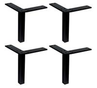 4 pieds de meuble angle droit 126mm noir mat - style moderne - pour armoire buffet canapé TV