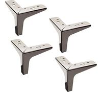 4 pieds de meuble VICTOR Hauteur 100 mm noir chromé Pieds de vitrine Pieds d'angle Pieds de socle de SOTECH