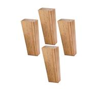 4 pieds de meubles en bois massif, pieds de rechange carrés coniques pour canapé, fauteuil inclinable, chaise, armoire - Comprend plaque de montage et vis (hauteur réglable de 40 cm)