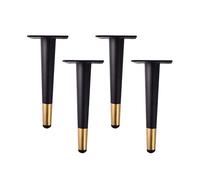 4 Pieds De Support De Meubles, MéTal Pieds De Meubles à CôNe Droit Pieds De Canapé Pieds D'Armoire Pieds D'Armoire Pieds De Table Pieds De Remplacement De Meubles, Or Noir(18cm/7in)