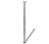 4 Pieds De Table À Hauteur Réglable Et En Nickel Brossé 1100 Mm Argenté