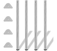 4 Pieds de table Chrome à hauteur réglable 1100 mm