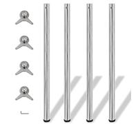 4 Pieds De Table Chrome À Hauteur Réglable 1100 Mm