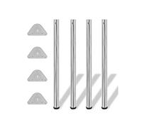 vidaXL 4 pieds de table réglables 870 mm Chromé