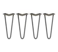 4 Pieds de Table en Epingle à Cheveux - 30,5cm- 2 Tiges - 12mm Gris G