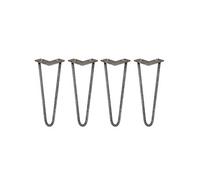 4 Pieds de Table en Epingle à Cheveux - 35,5cm - 2 Tiges - 12mm