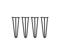 4 Pieds de Table en Epingle à Cheveux - 35,5cm - 3 Tiges - 12mm - Fini Noir
