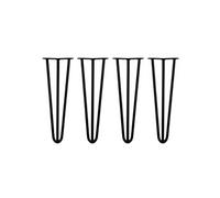 4 Pieds de Table en Epingle à Cheveux - 40,6cm - 3 Tiges - 12mm - Fini Noir